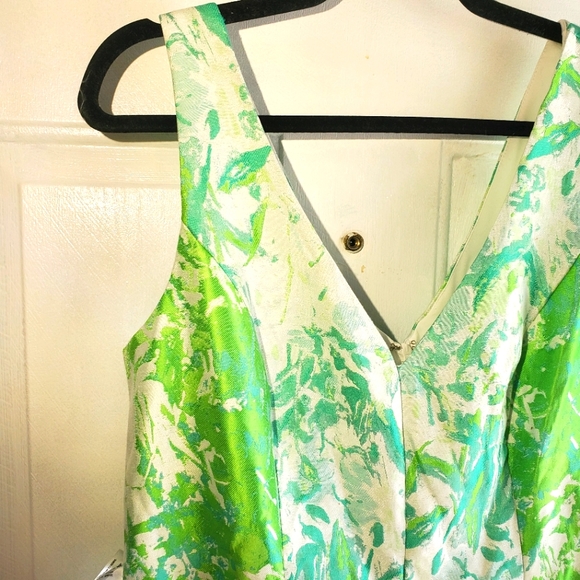 Kate Unger Green Floral Print Cocktail Dress - Picture 6 of 10